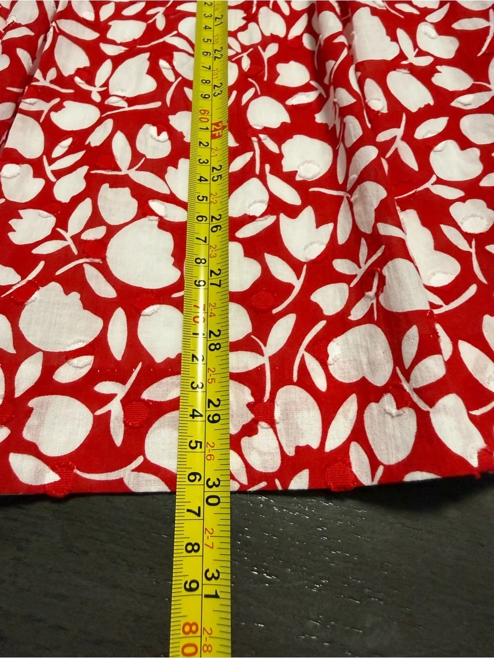 Talbots Pleated Midi Floral Red Skirt Size 8